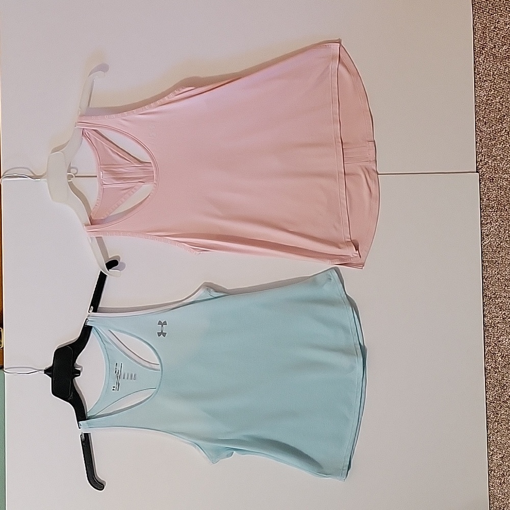 *Under Armour Women's Racerback Tank Top - Blue and Pink,  Size S